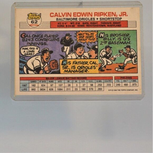 1988 Big Topps Baseball Cards Nolan Ryan And Cal Ripken - Picture 6 of 6